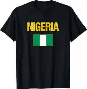 Nigeria T-shirt Nigerian Flag Tee For Men Women Youth Kids T-Shirt Pure Cotton Graphic Tees Menswear Top: Gifts for Men & Women