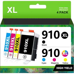 910XL Ink  for  910XL Ink Cartridges Combo Pack 910XL Ink Cartridges for  Printers HP910XL Work for Office Jet Pro 8020 8025 8028 8010 Printer, Black and Color 4 Pack