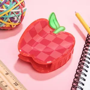 Apple Hair Clip, Teacher gift, Pencil