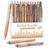 12PCS Brown(black ink*11+Highlighter*1)