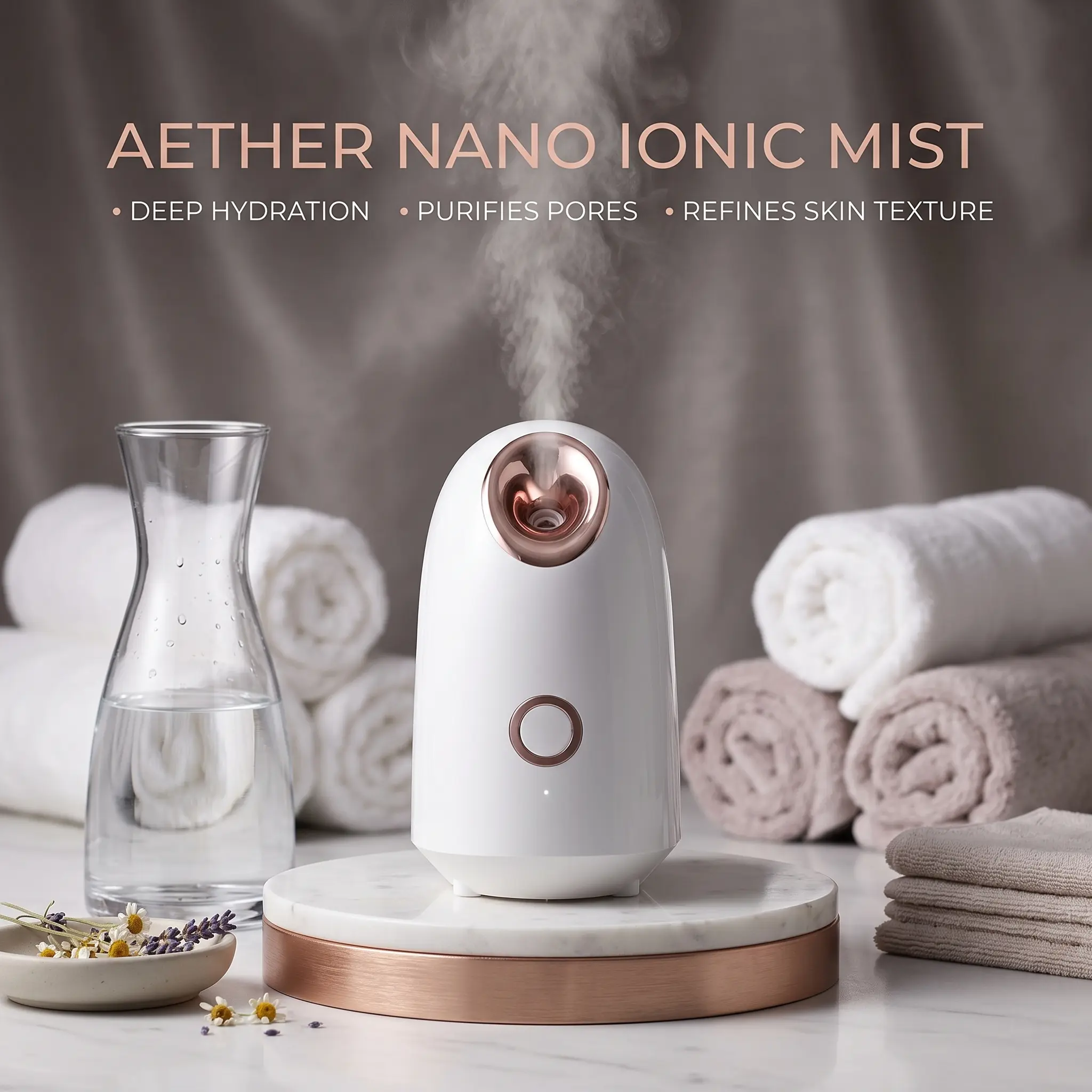 Nano Ionic Facial Steamer - Professional Beauty Care Appliances Single Item with Nano Hydration, Warm Mist Humidifier, Ionizer for Home Spa Self-Care, Unblock Pores, Deep Cleaning, Sinus Relief ABS Skincare Tool