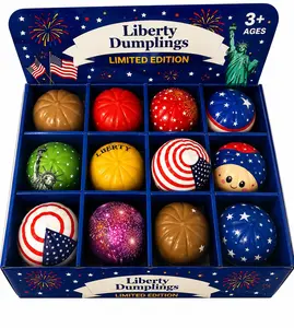 Liberty Dumplings Limited Edition Squishy Fidget Toy Set – Patriotic Collection, Assorted Designs, Slow Rising Stress Relief Toy