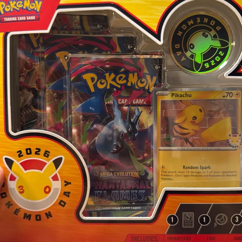 Pokemon Day 30th Mega Evolution Phantasmal Flames Trading Card Game Set with Pikachu Card and Random Spark Feature - TikTok Shop Pokemon Day 30th Mega Evolution Phantasmal Flames Trading Card Game Set with Pikachu Card and Random Spark Feature - TikTok Shop