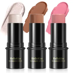 Creamy Concealer & Sculpting Stick Set - Glow-Boosting Highlighter, Chiseled Contour, Natural Blush Sticks, Buildable Blend, Long-Lasting Flawless Finish, Waterproof, Smudge-Proof, Ideal for No-Makeup & Full Glam Looks