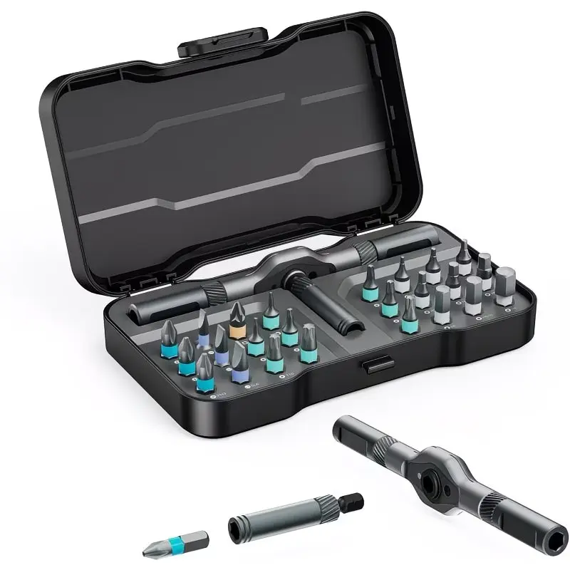 66-In-1 Ratchet Screwdriver Set, Magnetic Screwdrivers with S2 Steel Heads, Soft Shafts, Combination Tool for Furniture Assembly, Precision Repair, Magnetic Multipurpose Screwdriver Kit, Magnetic Screwdriver Tools