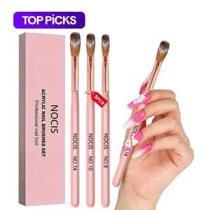 Nail Art Brush Pen Set, 3 Counts/box Manicure Liner Brush, Acrylic Powder Brush Pen, Nail Polish Painting Brush Pen, Professional Manicure Tool for Home & Salon Use #TOP PICKS