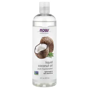 NOW Foods Solutions, Liquid Coconut Oil, Pure Fractionated, 16 fl oz (473 ml)