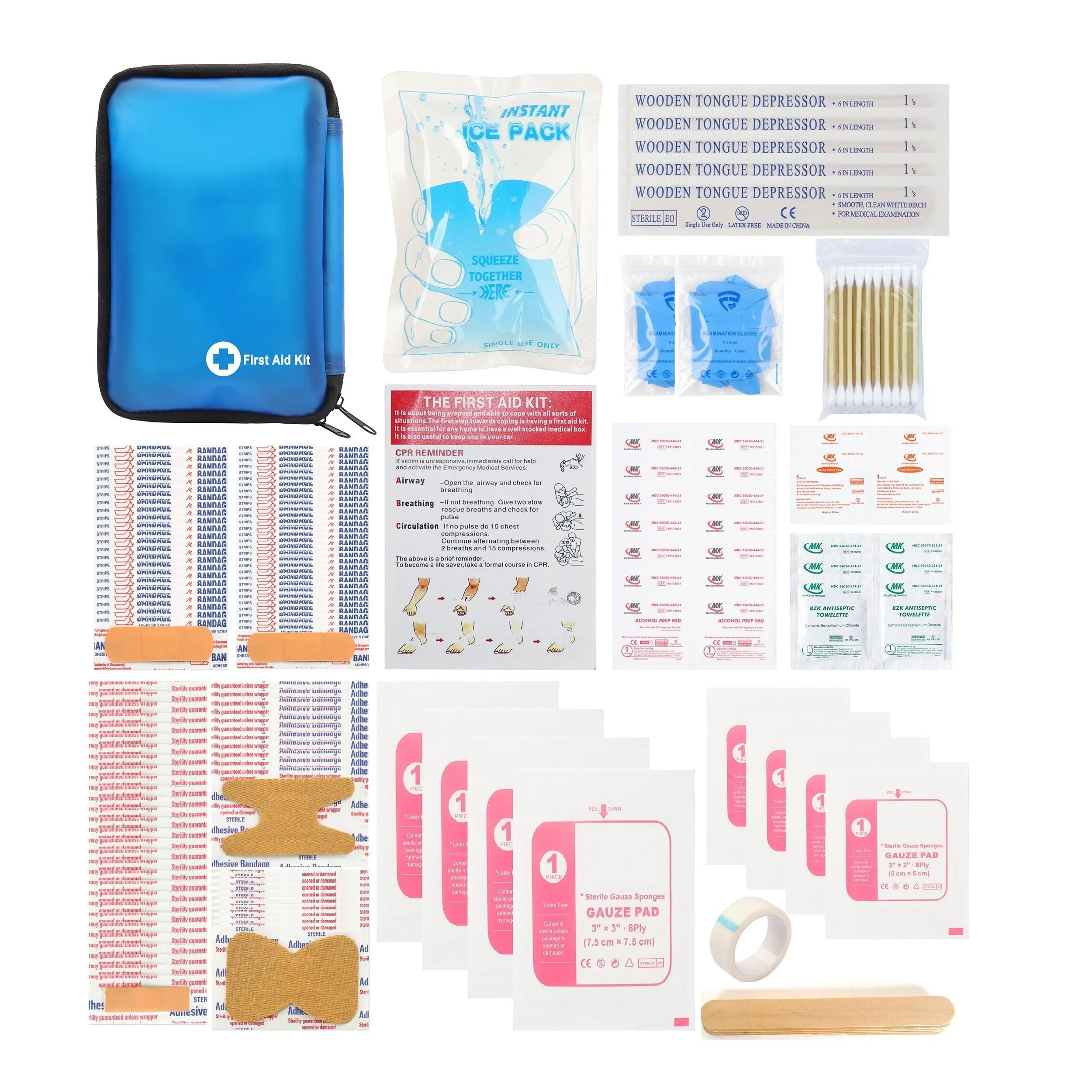 131 Pcs First Aid Kit Medical Emergency Trauma Tactical Outdoor Sport School Office Home Travel Car Camping Survival Safety Portable All Purpose Pack