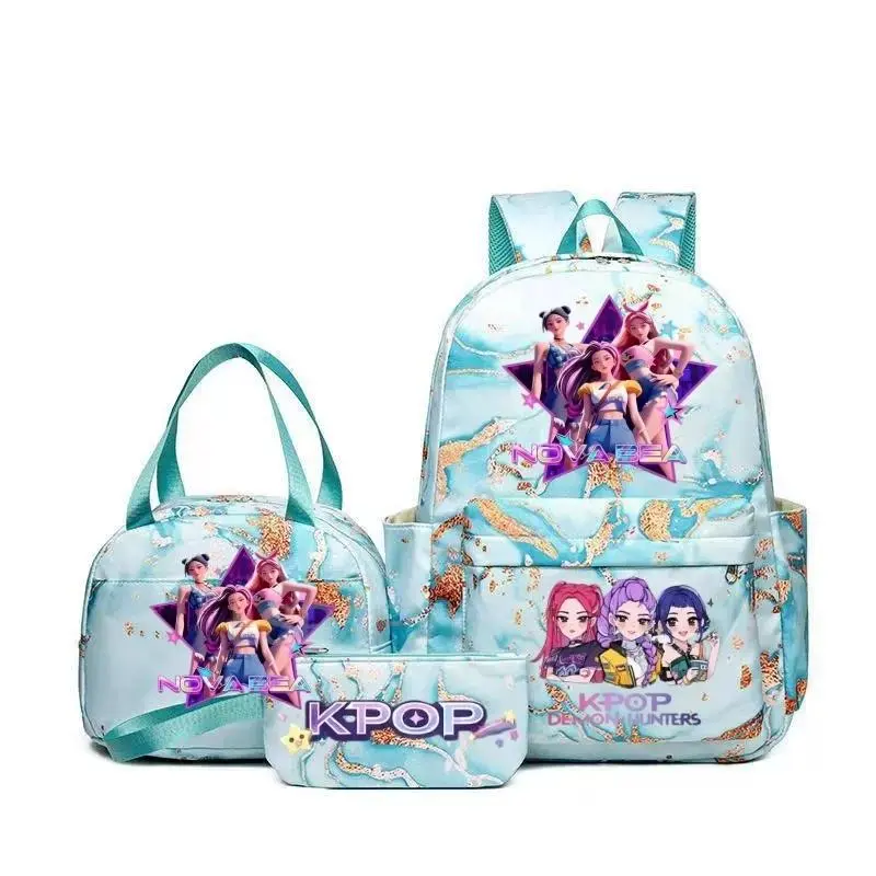 KPop Cartoon Backpack Pink HUNTR/X Teens Capacity Schoolbag With Shoulder Bag For Daily Use Girls Women Travel Mochilas