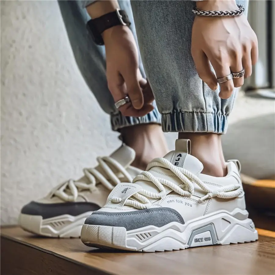 Autumn New Breathable Running Shoes Men’s Height Increasing Sports Dad Sneakers Platform Trainer Footwear Green