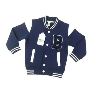 The Zee Apparel Navy Varsity Jacket for Boys 1-12 Years Old Super Soft with 2 Pockets Warm Fleece Lining Ideal for Everyday Wear
