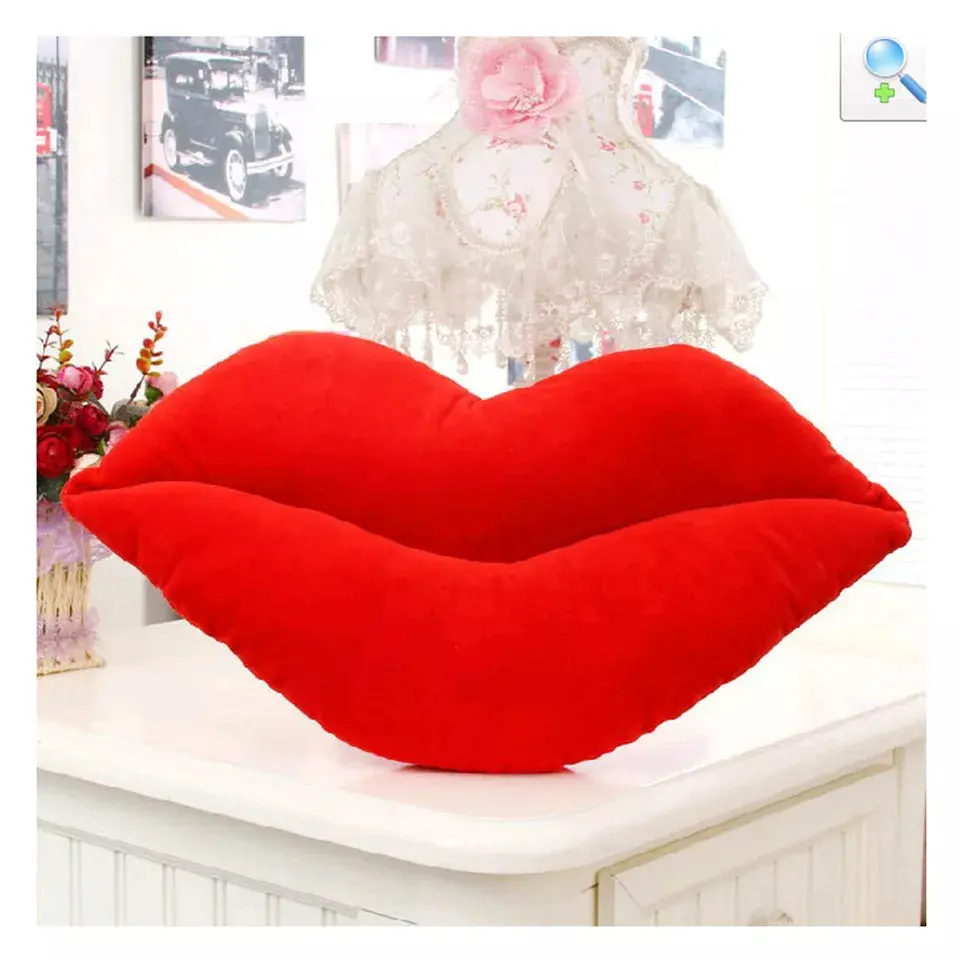 Soft Plush Decorative Lip Shaped Throw Pillow Cushion for Girlfriend Lover