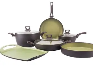 Avocado 9 Piece Cooking Set - Non-Stick Griddle, Round Oven Pan,  Frying Pans & More - 100% PFOA Free, Eco-Friendly
