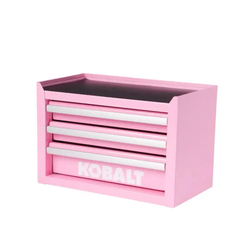 Kobalt Pink Mini Tool Box 3 Drawer Base