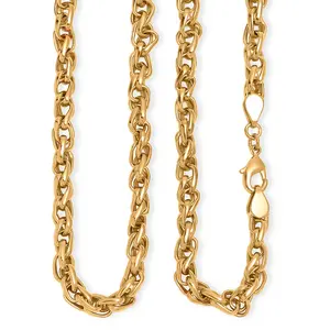 Intreccio Milano Chain Necklace in 18K Yellow Gold Plated Bronze 20 Inches