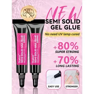 1PC Newly Upgraded Quick Drying 10g Semi Solid Nail Glue For Press On Nails Tips No Need For UV Lamp Long Lasting Fake Acrylic Nails Kit Glue Gel