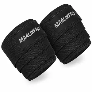 MaalikPro Knee Wraps for Squats & Powerlifting – 72" long Elastic Compression durable Knee wraps Support for Weight lifting, Strength Training, Gym | Men & Women