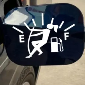 Gas Gauge Decal for Gas Tank - Man or Women. Simple Iconic Design Featuring E F Symbols and Stick Figure Graphic