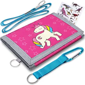 Kids Wallet for Boys Girls Ages 6-18 Trifold, Wallets for Teen Girls with Coin Pocket and Card Holders, Boys Wallet for Childrens Birthday Gifts, Horse, 5x3 inch