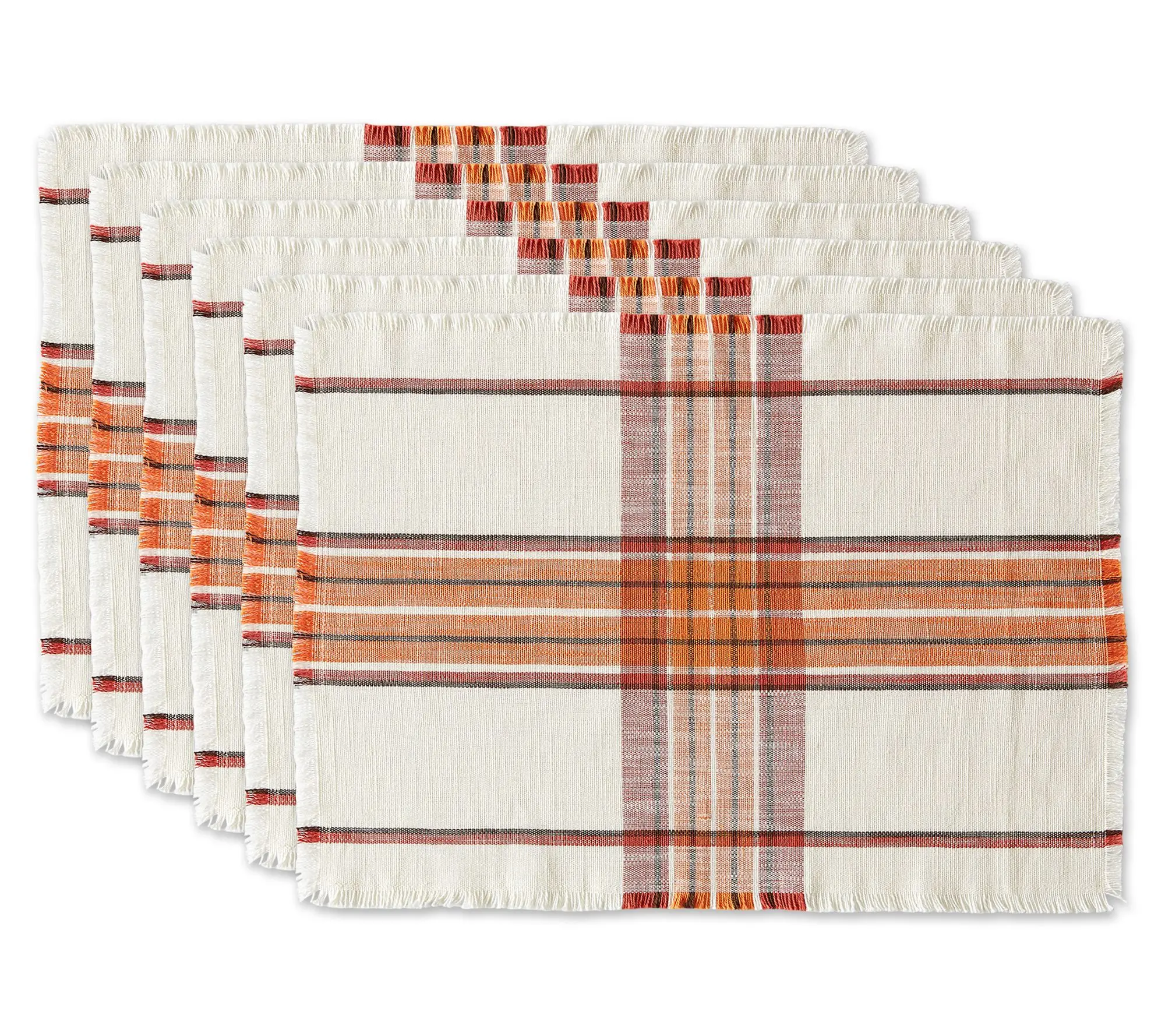 Design Imports Set of 6 Pumpkin Spice Plaid Placemats Design Imports Set of 6 Pumpkin Spice Plaid Placemats