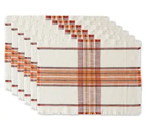 Design Imports Set of 6 Pumpkin Spice Plaid Placemats Design Imports Set of 6 Pumpkin Spice Plaid Placemats
