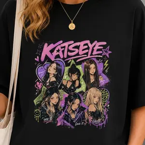Katseye Beautiful Chaos Tour Shirt, Kpop Vintage Graphic Tee, Music Fan Merch Gift, Eyekon Kpop Fan Gift, Katseye Concert Tee