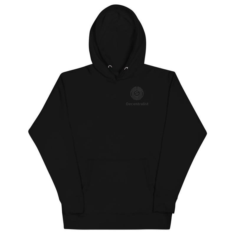 Unisex Hoodie Decentralist + LOGO (BLACK)