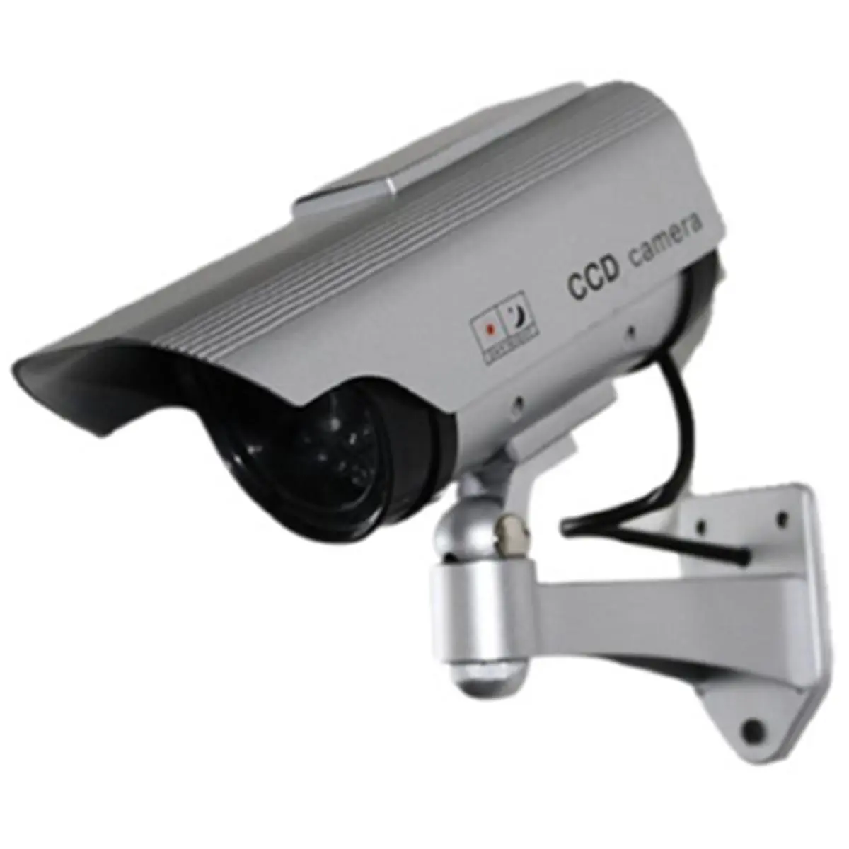 SPT Security Systems  Dummy Camera with Solar Powered LED Light, Silver, Security Solar Wireless, Installation, Solar Cctv Camera