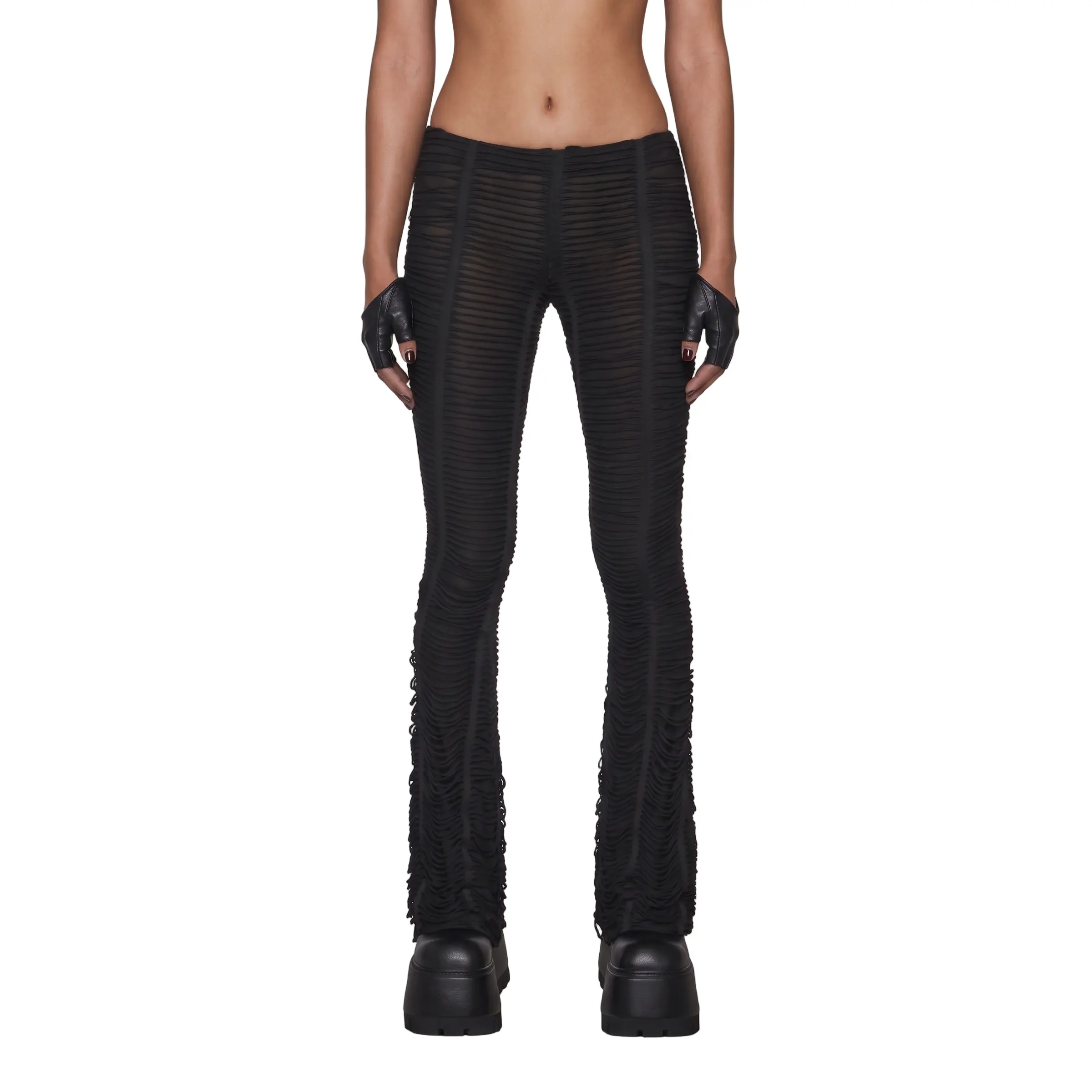Shredded Flare Pants