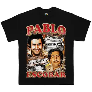 Pablo Escobar T-Shirt, Mafia Narcos T-shirt, Vintage Bootleg, Retro Tv Y2k Tee, Fashion Cotton, Full Sizes, Full Colors, For Men, For Women