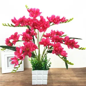 9 Heads Artificial Flowers Orchid Flower Household Wedding Flower Arrangement Flower Art Orchid Wedding Decoration Ornaments Fruit Plants