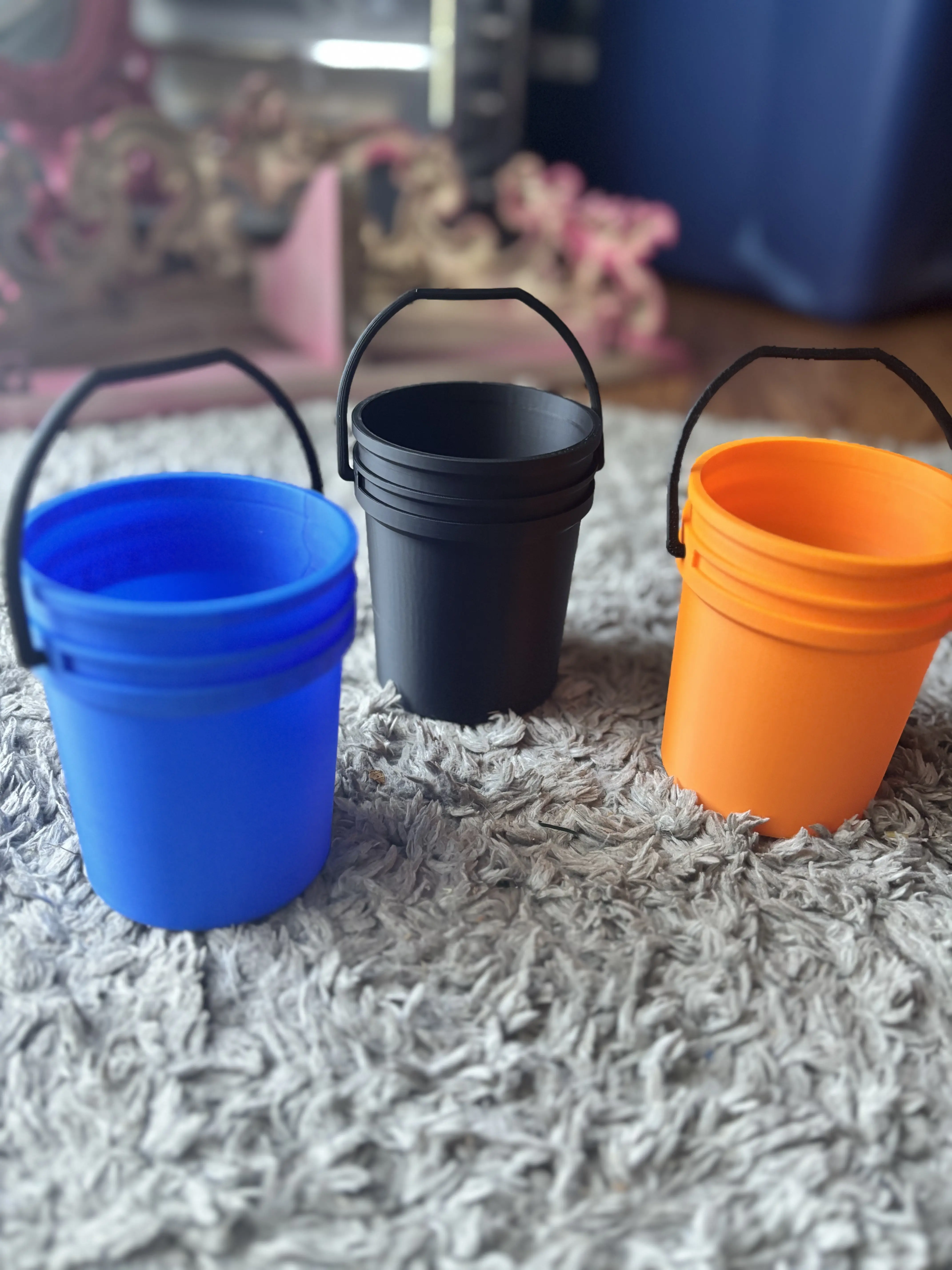 3D Printed Mini Buckets - Lightweight Durable Fun Colors for Organizing Small Items Party Favors Seasonal Decor Gift Baskets Desk Accessories