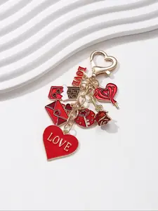 Valentine's Day Chocolate Rose Envelope Heart Love Keychain, Sweet Romantic Princess Style Car Bag Hanging Ornament Bag Pendant Keychain Gift for Friends Family Keychain For Bags