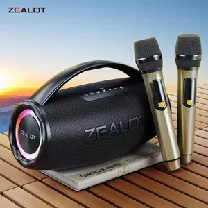 Zealot S97M 80W Portable Wireless Speaker, Rechargeable Speaker with Microphone, Outdoor Camping Speaker with RGB Light, Ideal Choice for Home, Car, Outdoor & Party, Audio