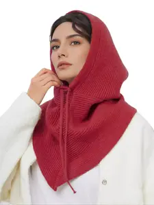 Women's Neck Gaiter Hat Set, Hooded Scarf, Knitted Scarf, Fitted Triangle Warm Skin-Friendly Fashion, Casual Fall & Winter Outdoor Indoor Wear