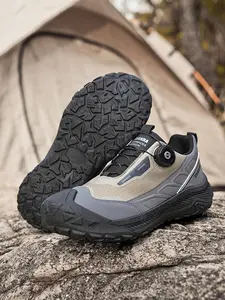 Men Rotary Buckle High Top Hiking Boots Waterproof Non Slip Durable Outdoor Trekking Shoes Wear Resistant Mountain Climbing Sneakers