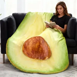 1PC Super Soft Avocado Blanket, Realistic Fruit Style, Multi-Use Home Decor Throw, Bedding Camping Shawl Gift, Indoor Outdoor Use, Lightweight Cozy Blanket