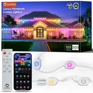 Lumary Permanent Outdoor RGBAICW Smart Eave Lights, IP67 Waterproof Color Changing & White Lights, Works with Alexa & Google, for Christmas & Daily Accent Lighting Decor (Home & Festive Decorations)