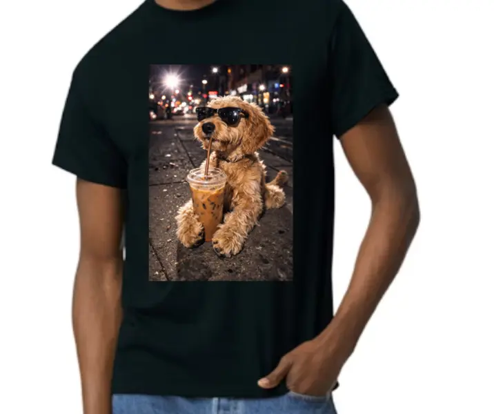Golden Doodle Iced Coffee T-shirt