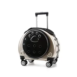 Pet Trolley Case Transparent Space Capsule Multi-use Double Shoulder Cat Bag Large Capacity Two Portable Small Dog Outgoing Bag