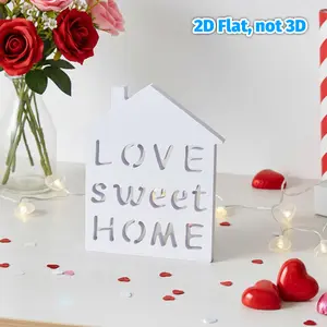 Valentine's Day House-Shaped Decorative Figurine, Foam Board Material, Bedroom & Wedding Theme Home Desktop Ornament