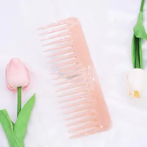 Marble Pattern Big Haircare Wide Tooth Comb, Simple Texture Hairdressing Comb, Anti-static Detangler Brush for Women, Professional Heatless Styling Tools, Valentine's Day Gift