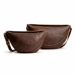 Vintage Brown Leather Half Moon Sling Crossbody Shoulder Bag Vintage Brown Leather Half Moon Sling Crossbody Shoulder Bag