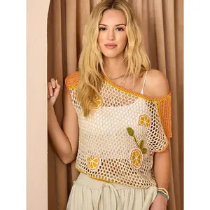 Fruit Embroidered Crochet Top