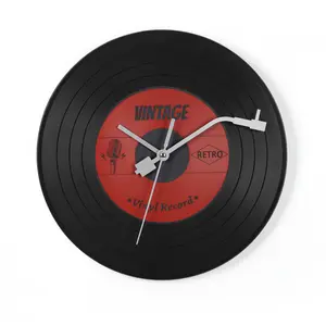 Vinyl Record Wall Clock, Art Deco Wall Clock, Suitable for Living Room, Study, Bedroom