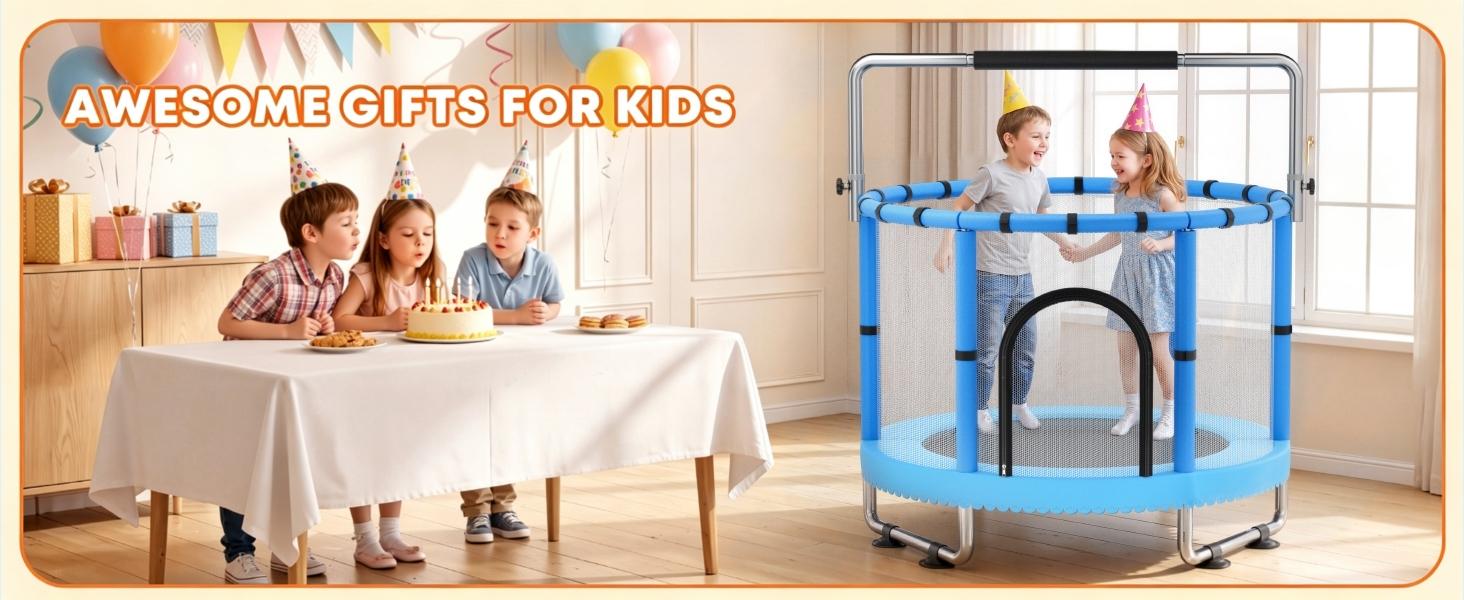 Toddler Trampoline with Safety Net,440lbs Kids Trampoline Indoor Outdoor,Mini Trampoline Playset for Boys & Girls, backtoschool, glowup