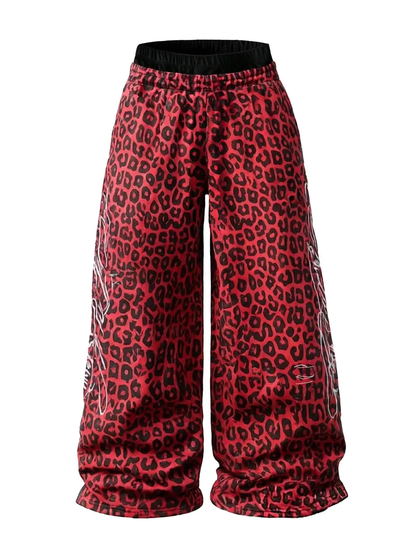 Men's Leopard Wide Leg Pants, Y2K Decadent Aesthetic, High Waist Design, Comfortable Fabric, Loose Street Style, Casual Street Trousers, Casual Streetwear Pants, Casual Streetwear Bottoms, Ideal for Hip Hop Dance