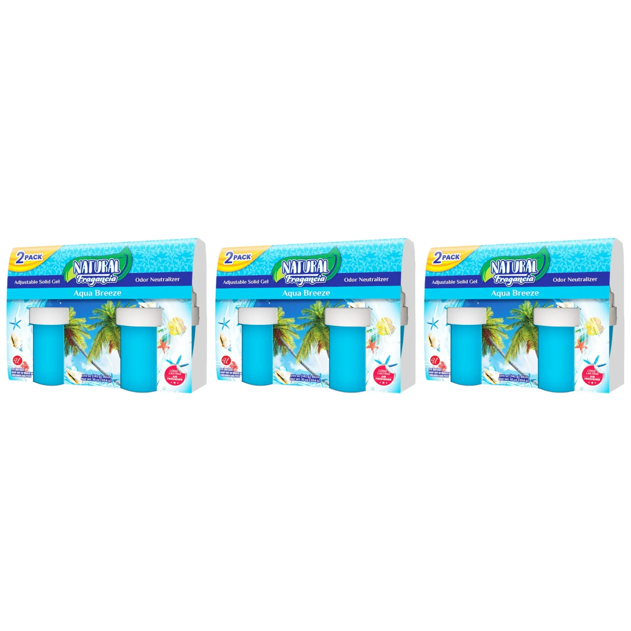 Aqua Breeze Solid Gel Air Freshener by Natural Fragancia, 6 Count