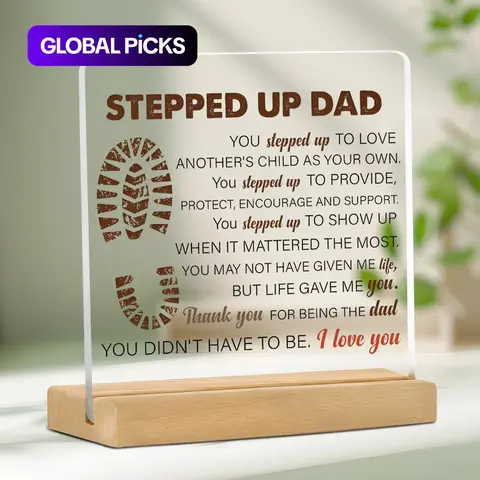 Acrylic Desktop Decoration Sign, Clear Decorative Plaque Sign with Base, Gift for Family, Home Decor Products for Living Room, Bedroom & Office #GLOBAL PICKS