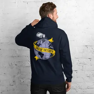 The B. Light Shop Keep It Salty Hoodie Navy Soft Polyester Menswear Athletic Fabric with Matching Drawcord & Front Pocket Cozy & Stylish
